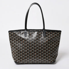 極美品 GOYARD ゴヤール アルトワMM トートバッグ ハンドバッグ コーティングキャンバス レザー ブラック 中古 4a007165