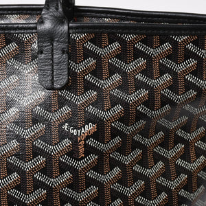 極美品 GOYARD ゴヤール アルトワMM トートバッグ ハンドバッグ コーティングキャンバス レザー ブラック 中古 4a007165