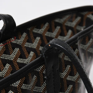 極美品 GOYARD ゴヤール アルトワMM トートバッグ ハンドバッグ コーティングキャンバス レザー ブラック 中古 4a007165
