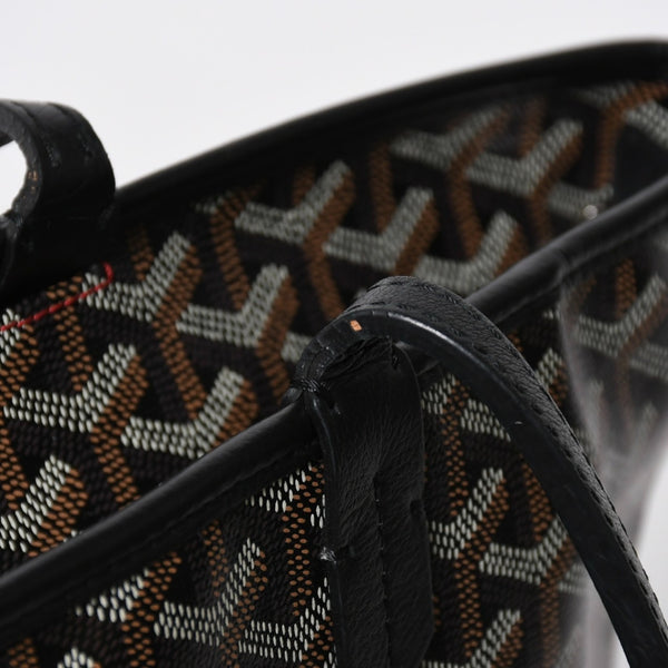 極美品 GOYARD ゴヤール アルトワMM トートバッグ ハンドバッグ コーティングキャンバス レザー ブラック 中古 4a007165