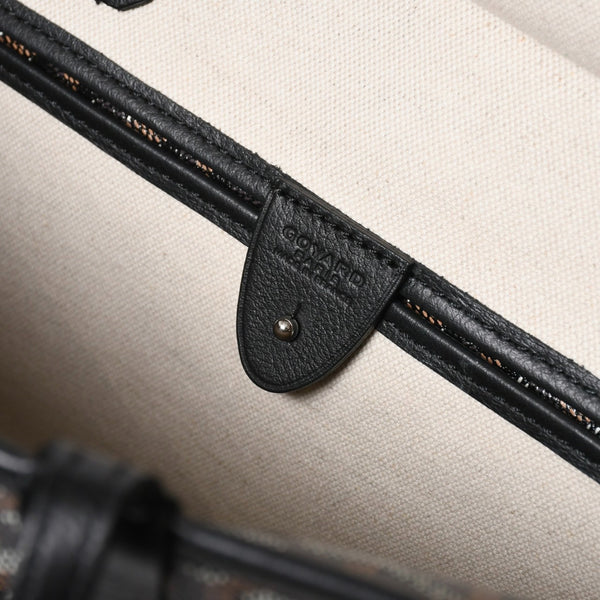 極美品 GOYARD ゴヤール アルトワMM トートバッグ ハンドバッグ コーティングキャンバス レザー ブラック 中古 4a007165
