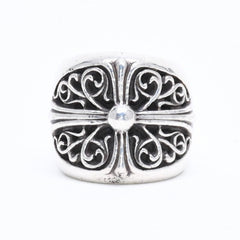 CHROME HEARTS クロムハーツ CLASSIC OVAL CROSS クラシック オーバルクロスリング 重量43.76g サイズ21号 シルバー925 美品 中古 4a007499