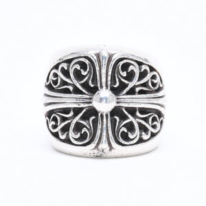 CHROME HEARTS クロムハーツ CLASSIC OVAL CROSS クラシック オーバルクロスリング 重量43.76g サイズ21号 シルバー925 美品 中古 4a007499
