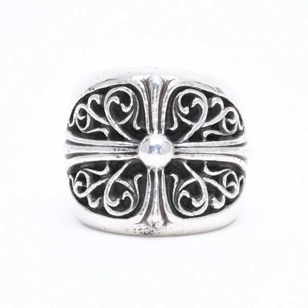 CHROME HEARTS クロムハーツ CLASSIC OVAL CROSS クラシック オーバルクロスリング 重量43.76g サイズ21号 シルバー925 美品 中古 4a007499