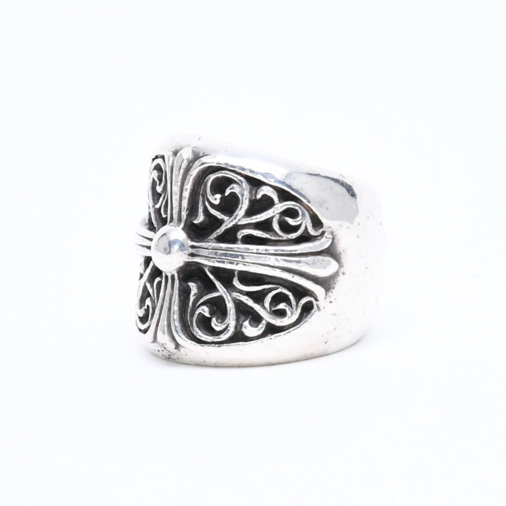 CHROME HEARTS クロムハーツ CLASSIC OVAL CROSS クラシック オーバルクロスリング 重量43.76g サイズ21号 シルバー925 美品 中古 4a007499