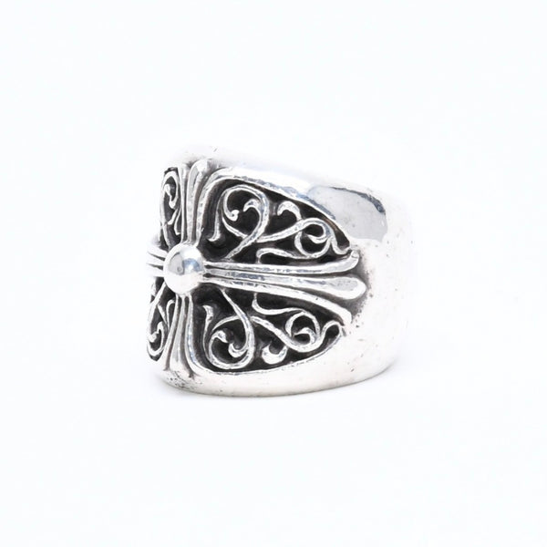 CHROME HEARTS クロムハーツ CLASSIC OVAL CROSS クラシック オーバルクロスリング 重量43.76g サイズ21号 シルバー925 美品 中古 4a007499