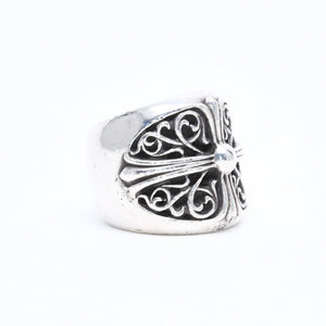 CHROME HEARTS クロムハーツ CLASSIC OVAL CROSS クラシック オーバルクロスリング 重量43.76g サイズ21号 シルバー925 美品 中古 4a007499