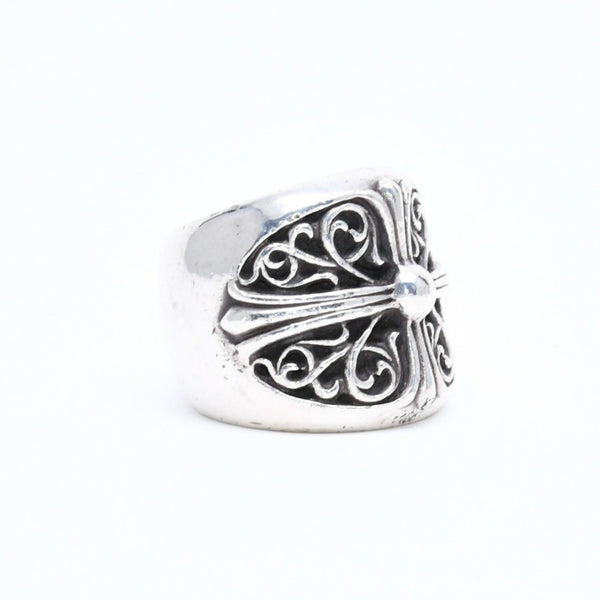 CHROME HEARTS クロムハーツ CLASSIC OVAL CROSS クラシック オーバルクロスリング 重量43.76g サイズ21号 シルバー925 美品 中古 4a007499