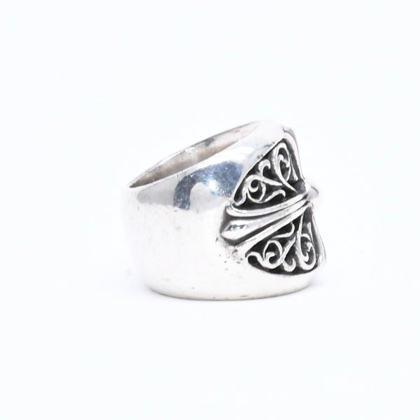 CHROME HEARTS クロムハーツ CLASSIC OVAL CROSS クラシック オーバルクロスリング 重量43.76g サイズ21号 シルバー925 美品 中古 4a007499