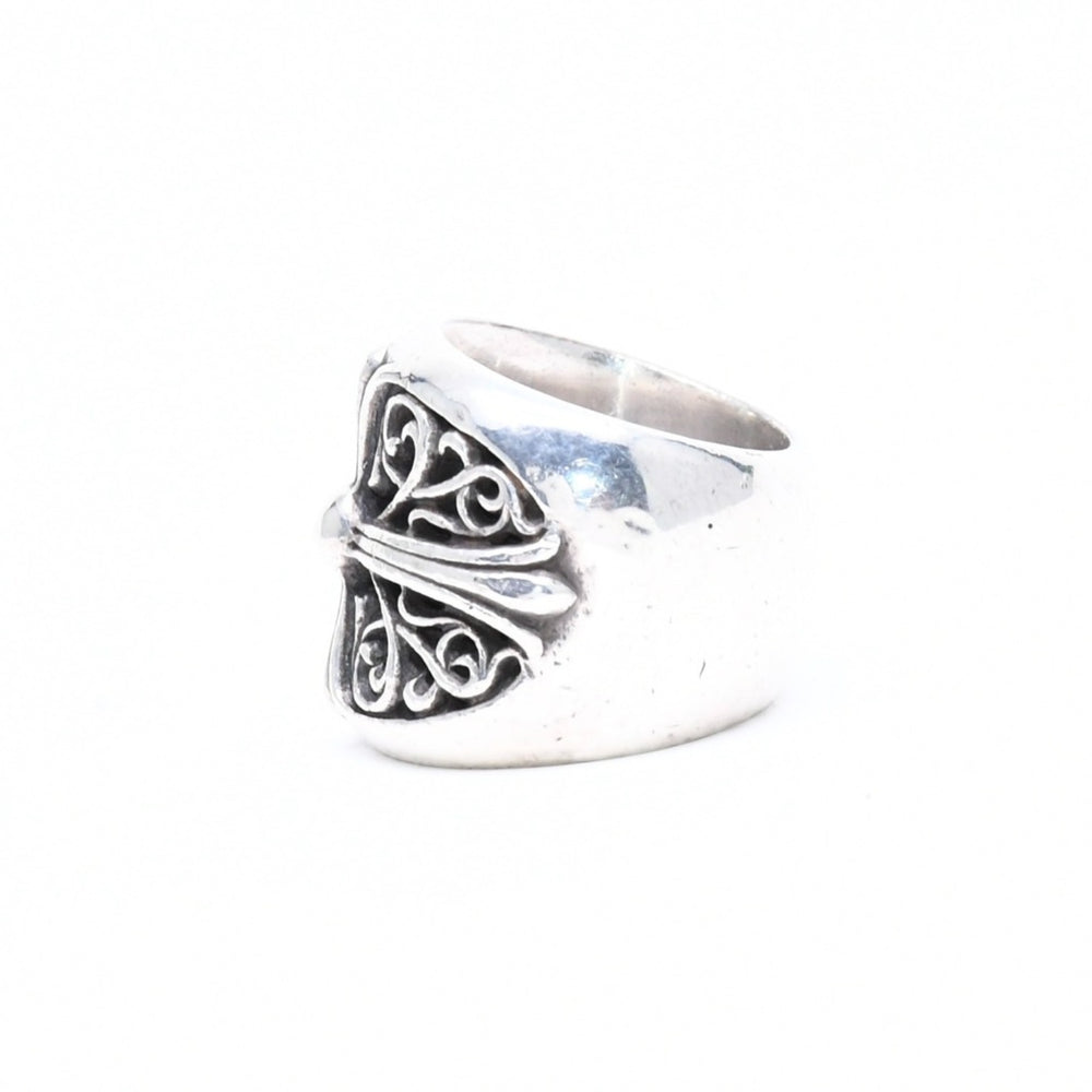 CHROME HEARTS クロムハーツ CLASSIC OVAL CROSS クラシック オーバルクロスリング 重量43.76g サイズ21号 シルバー925 美品 中古 4a007499