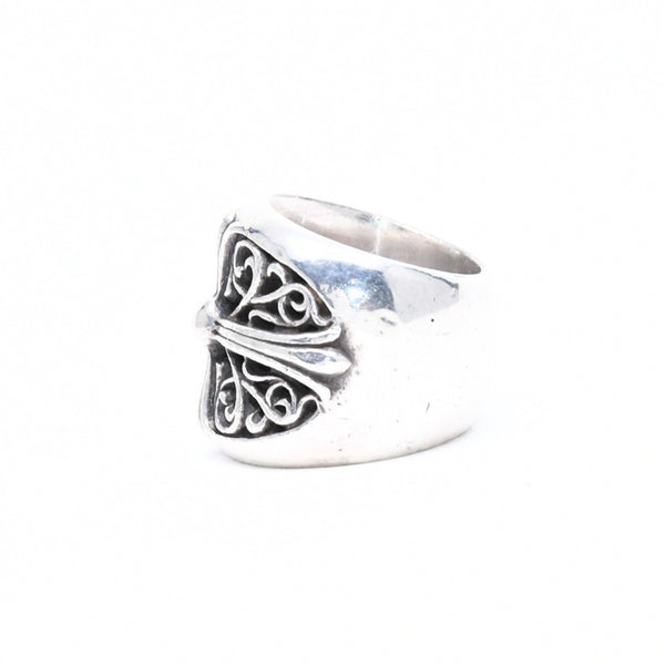 CHROME HEARTS クロムハーツ CLASSIC OVAL CROSS クラシック オーバルクロスリング 重量43.76g サイズ21号 シルバー925 美品 中古 4a007499