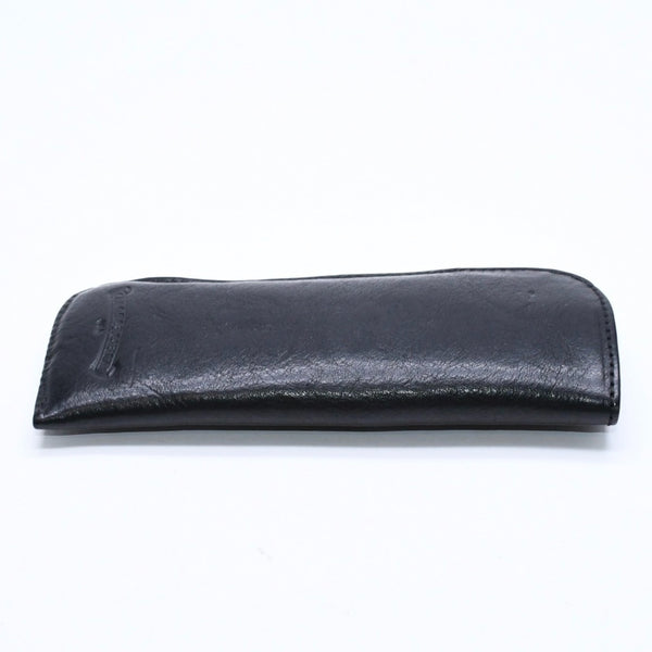 極美品 CHROME HEARTS クロムハーツ PEN CASE レザーペンケース ステーショナリー 筆箱 文房具 CHクロスパッチ ブラック 中古 4a007504