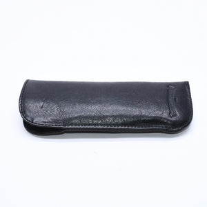 極美品 CHROME HEARTS クロムハーツ PEN CASE レザーペンケース ステーショナリー 筆箱 文房具 CHクロスパッチ ブラック 中古 4a007504