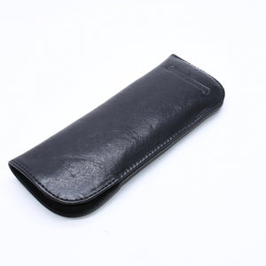 極美品 CHROME HEARTS クロムハーツ PEN CASE レザーペンケース ステーショナリー 筆箱 文房具 CHクロスパッチ ブラック 中古 4a007504