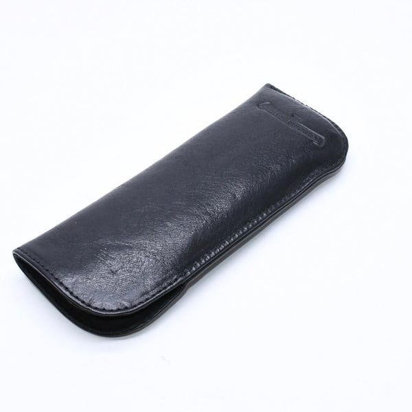 極美品 CHROME HEARTS クロムハーツ PEN CASE レザーペンケース ステーショナリー 筆箱 文房具 CHクロスパッチ ブラック 中古 4a007504
