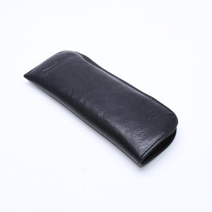 極美品 CHROME HEARTS クロムハーツ PEN CASE レザーペンケース ステーショナリー 筆箱 文房具 CHクロスパッチ ブラック 中古 4a007504
