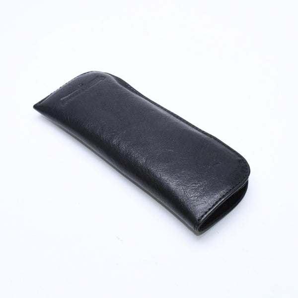 極美品 CHROME HEARTS クロムハーツ PEN CASE レザーペンケース ステーショナリー 筆箱 文房具 CHクロスパッチ ブラック 中古 4a007504