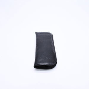 極美品 CHROME HEARTS クロムハーツ PEN CASE レザーペンケース ステーショナリー 筆箱 文房具 CHクロスパッチ ブラック 中古 4a007504
