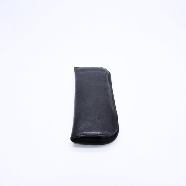極美品 CHROME HEARTS クロムハーツ PEN CASE レザーペンケース ステーショナリー 筆箱 文房具 CHクロスパッチ ブラック 中古 4a007504