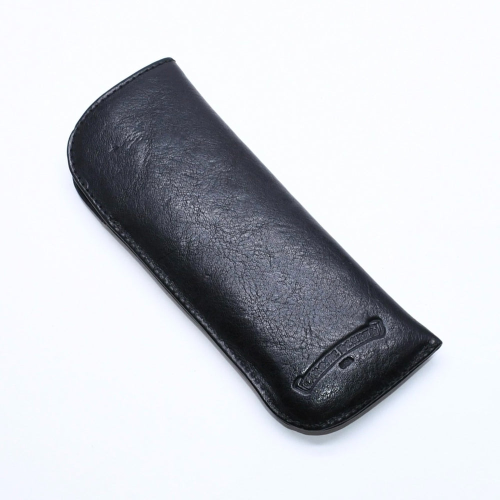 極美品 CHROME HEARTS クロムハーツ PEN CASE レザーペンケース ステーショナリー 筆箱 文房具 CHクロスパッチ ブラック 中古 4a007504