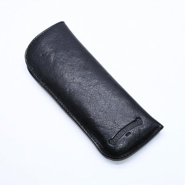 極美品 CHROME HEARTS クロムハーツ PEN CASE レザーペンケース ステーショナリー 筆箱 文房具 CHクロスパッチ ブラック 中古 4a007504