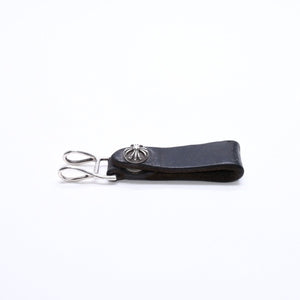 CHROME HEARTS クロムハーツ W BELT LOOP CROSS BUTTON Wベルトループ クロスボタン キーリング レザー 美品 中古 4a007530