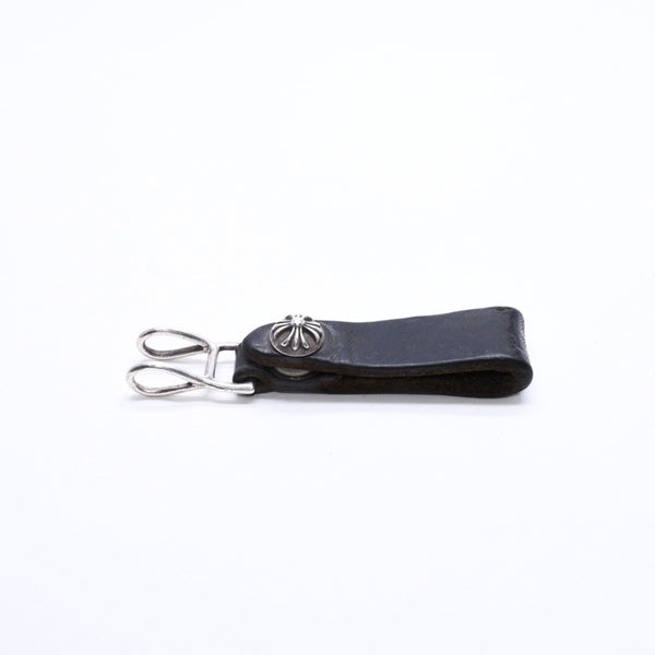 CHROME HEARTS クロムハーツ W BELT LOOP CROSS BUTTON Wベルトループ クロスボタン キーリング レザー 美品 中古 4a007530