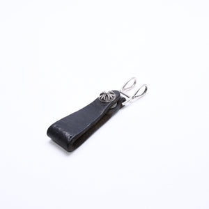 CHROME HEARTS クロムハーツ W BELT LOOP CROSS BUTTON Wベルトループ クロスボタン キーリング レザー 美品 中古 4a007530