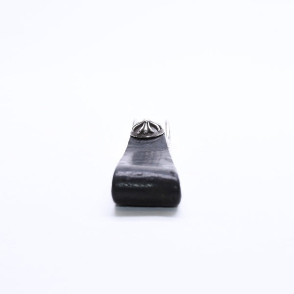 CHROME HEARTS クロムハーツ W BELT LOOP CROSS BUTTON Wベルトループ クロスボタン キーリング レザー 美品 中古 4a007530