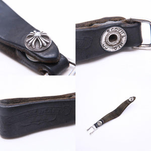CHROME HEARTS クロムハーツ W BELT LOOP CROSS BUTTON Wベルトループ クロスボタン キーリング レザー 美品 中古 4a007530
