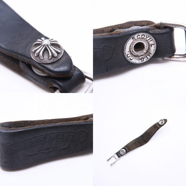 CHROME HEARTS クロムハーツ W BELT LOOP CROSS BUTTON Wベルトループ クロスボタン キーリング レザー 美品 中古 4a007530