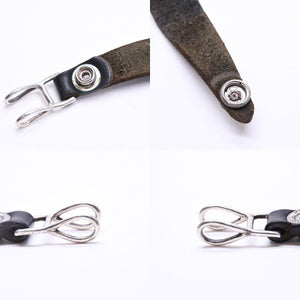 CHROME HEARTS クロムハーツ W BELT LOOP CROSS BUTTON Wベルトループ クロスボタン キーリング レザー 美品 中古 4a007530
