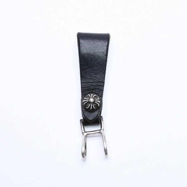 CHROME HEARTS クロムハーツ W BELT LOOP CROSS BUTTON Wベルトループ クロスボタン キーリング レザー 良品 中古 4a007532