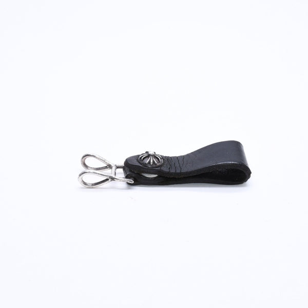 CHROME HEARTS クロムハーツ W BELT LOOP CROSS BUTTON Wベルトループ クロスボタン キーリング レザー 良品 中古 4a007532