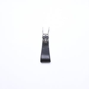 CHROME HEARTS クロムハーツ W BELT LOOP CROSS BUTTON Wベルトループ クロスボタン キーリング レザー 良品 中古 4a007532