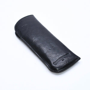 極美品 CHROME HEARTS クロムハーツ PEN CASE レザーペンケース ステーショナリー 筆箱 文房具 CHクロスパッチ ブラック 中古 4a007504