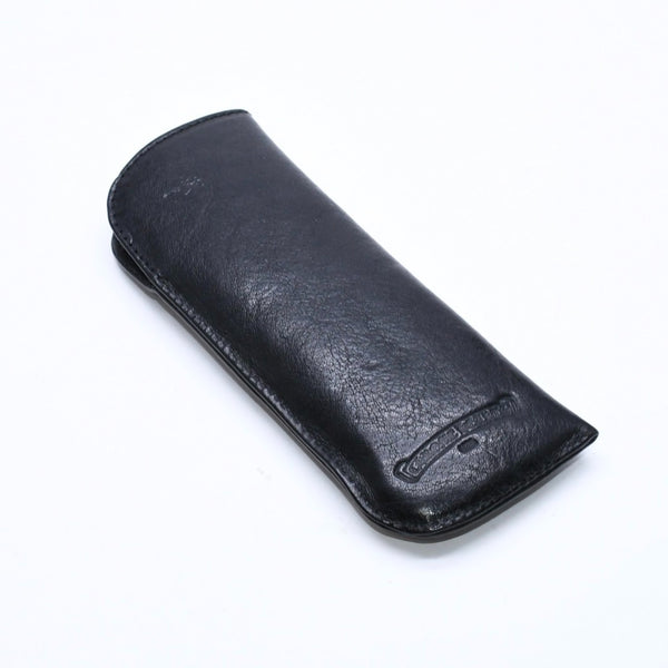 極美品 CHROME HEARTS クロムハーツ PEN CASE レザーペンケース ステーショナリー 筆箱 文房具 CHクロスパッチ ブラック 中古 4a007504