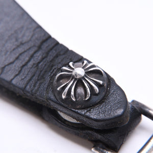 CHROME HEARTS クロムハーツ W BELT LOOP CROSS BUTTON Wベルトループ クロスボタン キーリング レザー 良品 中古 4a007532