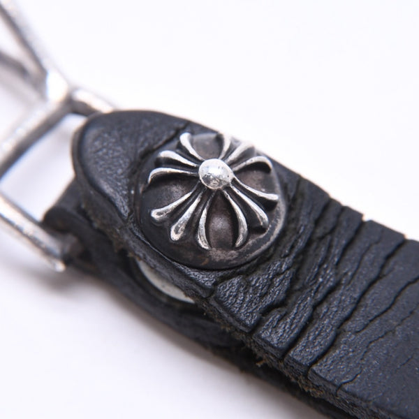 CHROME HEARTS クロムハーツ W BELT LOOP CROSS BUTTON Wベルトループ クロスボタン キーリング レザー 良品 中古 4a007532