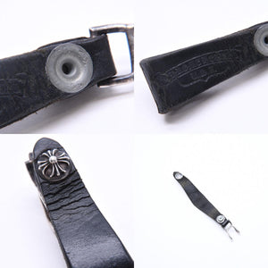 CHROME HEARTS クロムハーツ W BELT LOOP CROSS BUTTON Wベルトループ クロスボタン キーリング レザー 良品 中古 4a007532