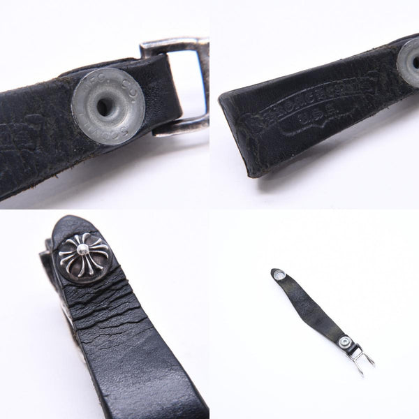 CHROME HEARTS クロムハーツ W BELT LOOP CROSS BUTTON Wベルトループ クロスボタン キーリング レザー 良品 中古 4a007532