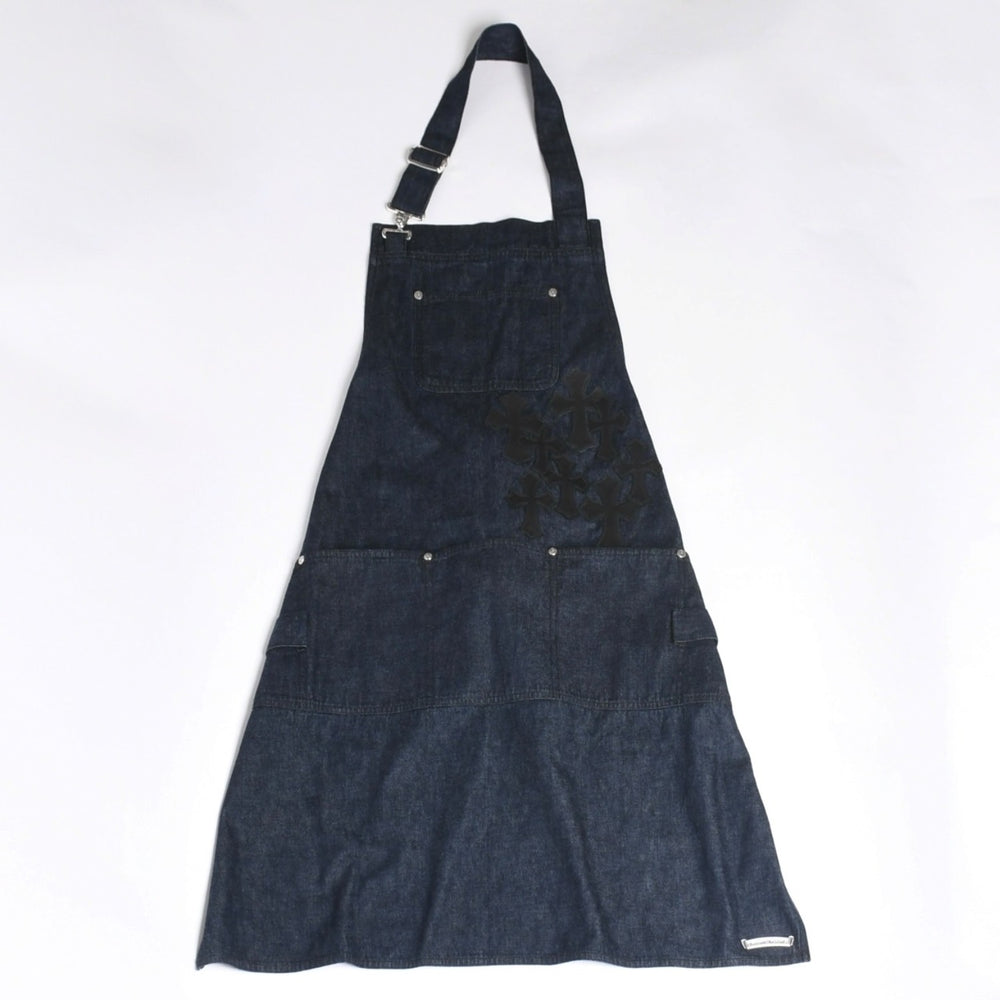 新品同様 CHROME HEARTS クロムハーツ CEMETERY CROSS APRON デニムエプロン セメタリークロスパッチ 8パッチ CHプラス 中古 4a007505