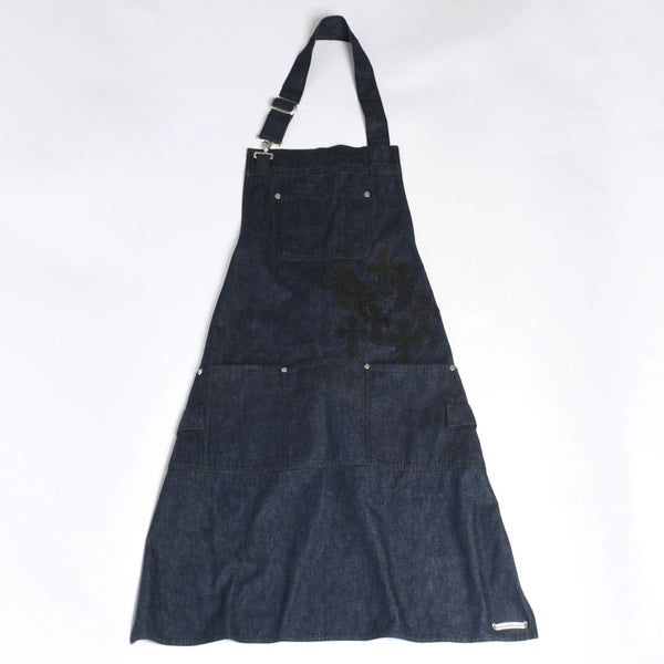 新品同様 CHROME HEARTS クロムハーツ CEMETERY CROSS APRON デニムエプロン セメタリークロスパッチ 8パッチ CHプラス 中古 4a007505