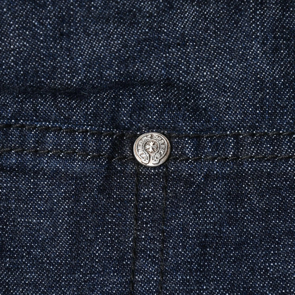 新品同様 CHROME HEARTS クロムハーツ CEMETERY CROSS APRON デニムエプロン セメタリークロスパッチ 8パッチ CHプラス 中古 4a007505