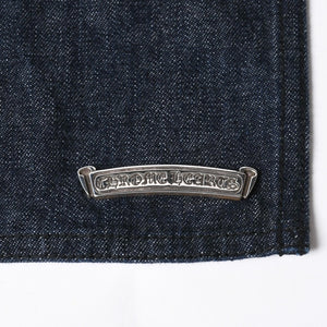 新品同様 CHROME HEARTS クロムハーツ CEMETERY CROSS APRON デニムエプロン セメタリークロスパッチ 8パッチ CHプラス 中古 4a007505