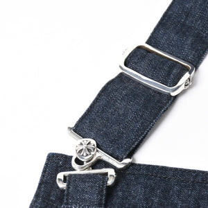 新品同様 CHROME HEARTS クロムハーツ CEMETERY CROSS APRON デニムエプロン セメタリークロスパッチ 8パッチ CHプラス 中古 4a007505