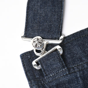 新品同様 CHROME HEARTS クロムハーツ CEMETERY CROSS APRON デニムエプロン セメタリークロスパッチ 8パッチ CHプラス 中古 4a007505