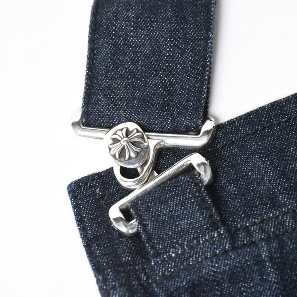 新品同様 CHROME HEARTS クロムハーツ CEMETERY CROSS APRON デニムエプロン セメタリークロスパッチ 8パッチ CHプラス 中古 4a007505