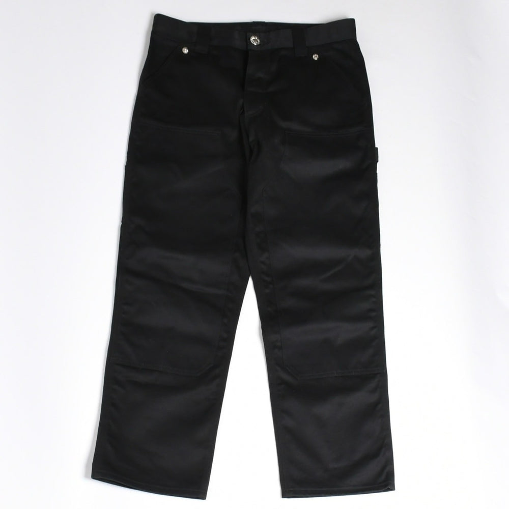 新品未使用 CHROME HEARTS クロムハーツ カーペンター ダブルニーパンツ サイズ33 クロスボールボタン ホースシュー ブラック 中古 4a007524