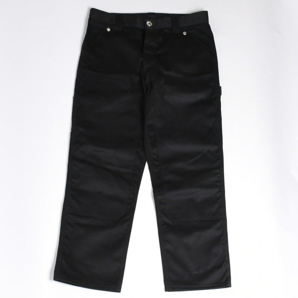 新品未使用 CHROME HEARTS クロムハーツ カーペンター ダブルニーパンツ サイズ33 クロスボールボタン ホースシュー ブラック 中古 4a007524